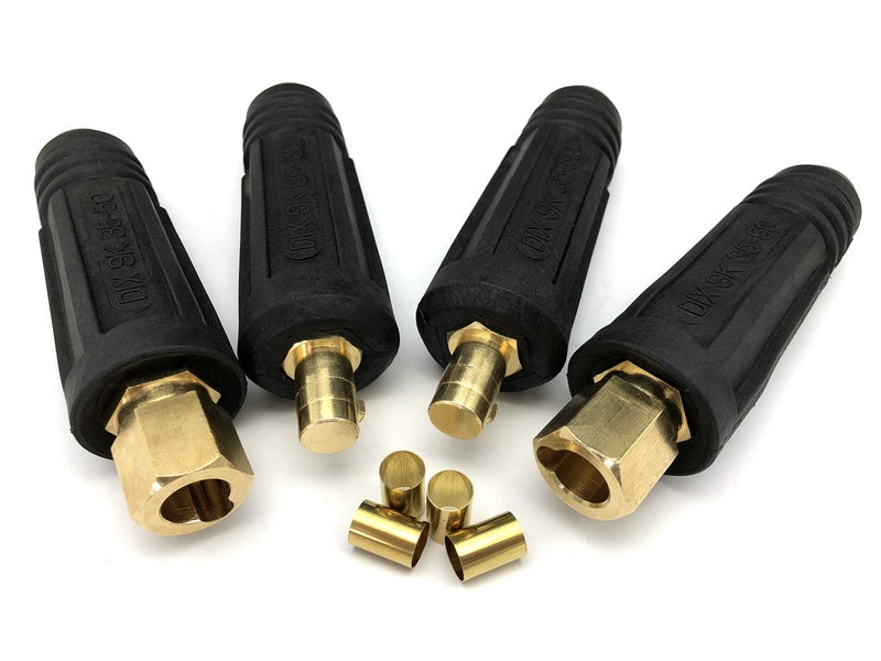 KINGQ Welding Lead Cable Joint Quick Connector Pair DINSE-Style 200Amp-300Amp (#4-#1) 35-50 SQ-MM 2-Set - Image 1